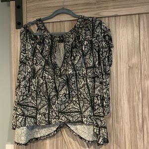Free People cold shoulder open back top